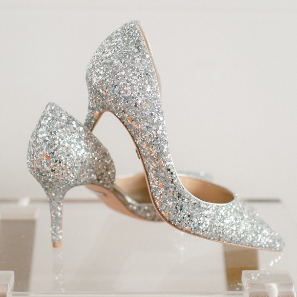 Badgley Mischka Women's Daisy Silver Glitter Heels 6.5 Women's New in Box - Picture 7 of 14